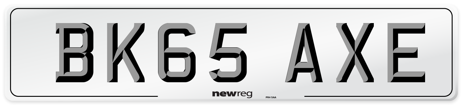 BK65 AXE Number Plate from New Reg